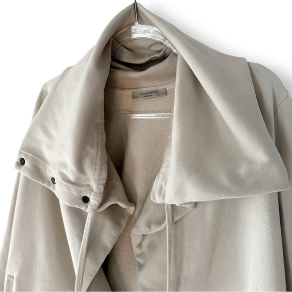 All Saints Brooke Knit Jacket Sz M Womens Snap Hood Open Cardigan Oversized - Picture 6 of 13